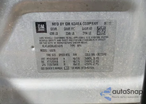 2018 Buick Encore Preferred z USA, uszkodzony, nr VIN KL4CJASB6JB514515